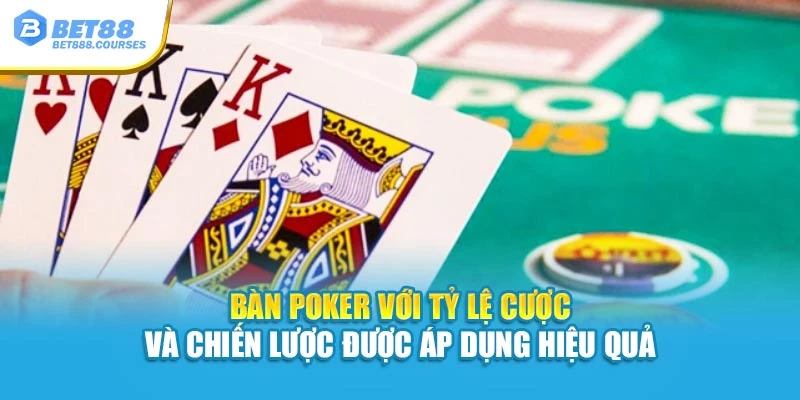 Bàn Poker với tỷ lệ cược và chiến lược được áp dụng hiệu quả